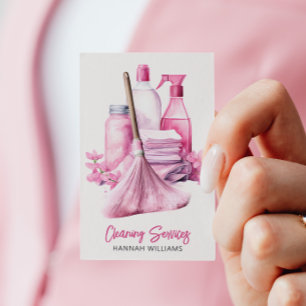 Huis Schoonmaken Roze Schoonmaak Logo QR Code Visitekaartje