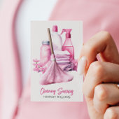 Huis Schoonmaken Roze Schoonmaak Logo QR Code Visitekaartje