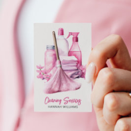 Huis Schoonmaken Roze Schoonmaak Logo QR Code Visitekaartje