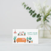 Huis schoonmaken Schattigee woonkamer kunst aangep Visitekaartje (Staand voorkant)