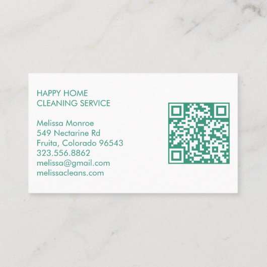 Huis schoonmaken Schattigee woonkamer kunst aangep Visitekaartje (Achterkant)