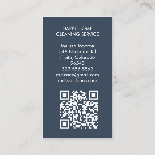 Huis schoonmaken Schattigee woonkamer kunst aangep Visitekaartje (Achterkant)