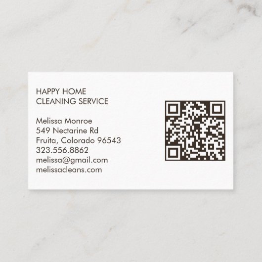 Huis schoonmaken Schattigee woonkamer kunst aangep Visitekaartje (Achterkant)