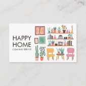 Huis schoonmaken Schattigee woonkamer kunst aangep Visitekaartje (Voorkant)