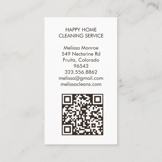 Huis schoonmaken Schattigee woonkamer kunst aangep Visitekaartje (Achterkant)