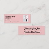 Huis Schoonmaken Skinny Visitekaartje Roze Maid La (Voorkant / Achterkant)