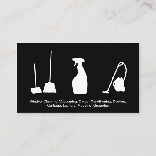 Huis schoonmaken | Spuitfles Home Logo Visitekaartje (Achterkant)