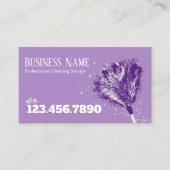 Huis schoonmaken veren Duster Housekeeping Paarse Visitekaartje (Voorkant)