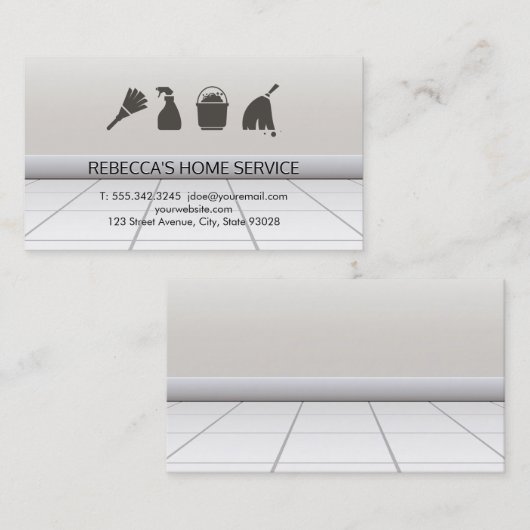 Huis schoonmaken visitekaartje (Voorkant / Achterkant)
