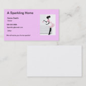 Huis schoonmaken Visitekaartje roze meid dame (Voorkant / Achterkant)