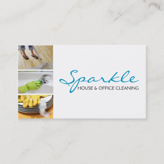 Huis schoonmaken, Visitekaartje schoonmaakmachines (Voorkant)