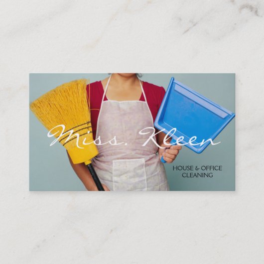 Huis schoonmaken, Visitekaartje schoonmaakmachines (Voorkant)