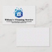 Huis schoonmaken zeepbellen pictogram | Vloertegel Visitekaartje (Voorkant / Achterkant)