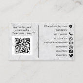 Huis Schoonmaken Zwart-wit Marmer Dank u Contactkaartje (Achterkant)