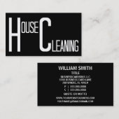 Huis schoonmaken zwart-wit visitekaartje (Voorkant / Achterkant)