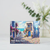 Huis Sidi Bou Said Tunesië Briefkaart (Staand voorkant)