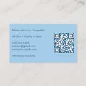 Huis Sitter Schattigee voordeur aangepaste QR-code Visitekaartje (Achterkant)