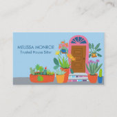 Huis Sitter Schattigee voordeur aangepaste QR-code Visitekaartje (Voorkant)