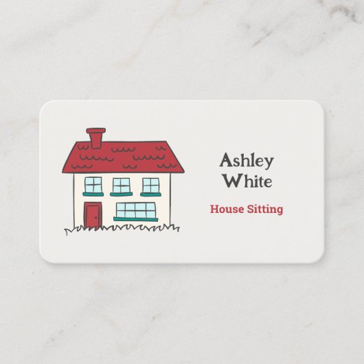 Huis Sitting Custom QR Visitekaartje (Voorkant)