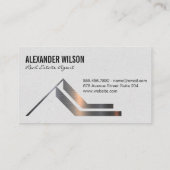 Huis Sleutels | Vastgoed Metallic Geborsteld Logo Visitekaartje (Achterkant)