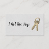 Huis Sleutels | Vastgoed Metallic Geborsteld Logo Visitekaartje (Voorkant)