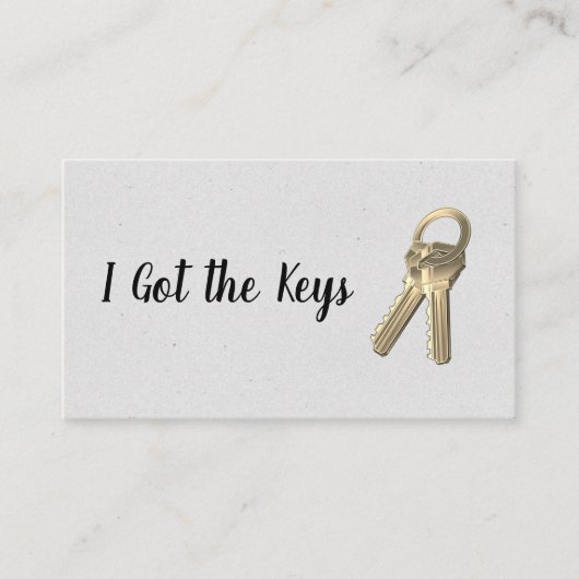 Huis Sleutels | Vastgoed Metallic Geborsteld Logo Visitekaartje (Voorkant)