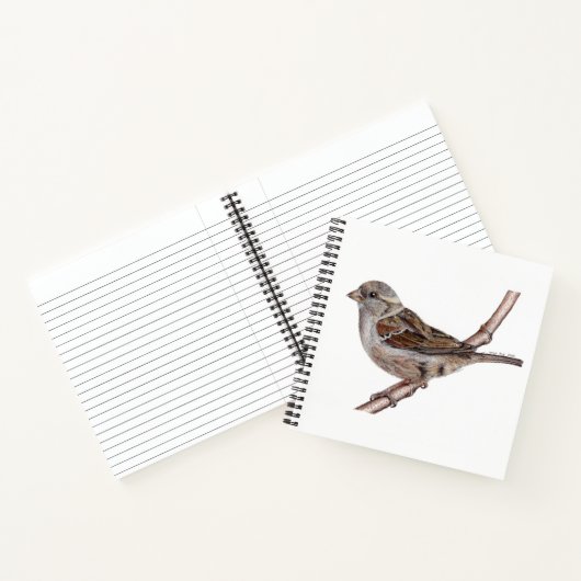 Huis Sparrow Bird (Passer Domesticus) Notitieboek (Binnen)