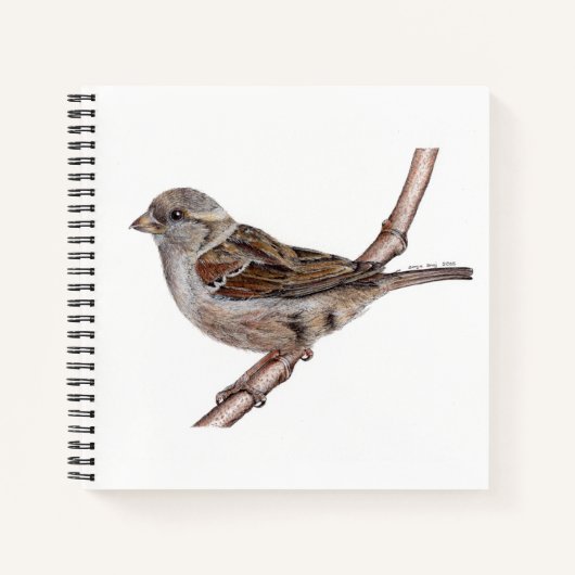 Huis Sparrow Bird (Passer Domesticus) Notitieboek (Voorkant)