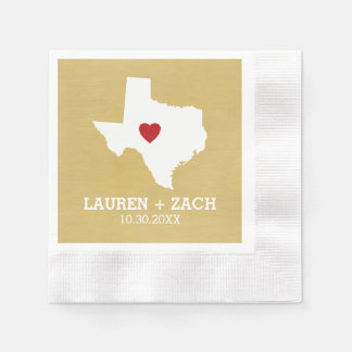Huis Staat Kaart Kunst - Aangepaste Huwelijk Texas Servetten