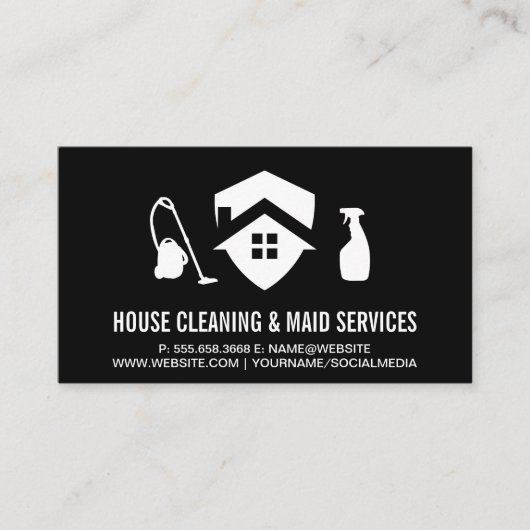 huis stofzuigspray | schoonmaakmiddelen visitekaartje (Voorkant)
