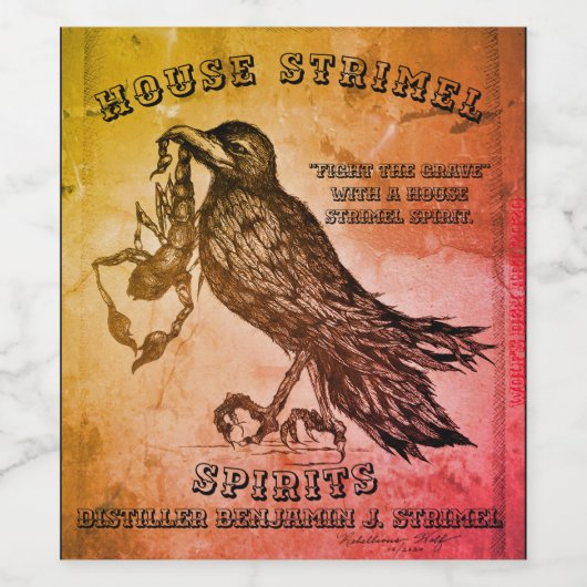 Huis Strimel Drank Label Wijn Etiket (Enkel label)