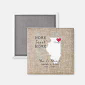 Huis Sweet Home Chicago | Illinois Rustic Magneet (Voorkant / Achterkant)