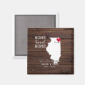 Huis Sweet Home Chicago | Illinois Rustic Wood Magneet (Voorkant / Achterkant)