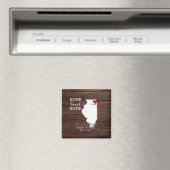 Huis Sweet Home Chicago | Illinois Rustic Wood Magneet (Insitu (Vaatwasser))