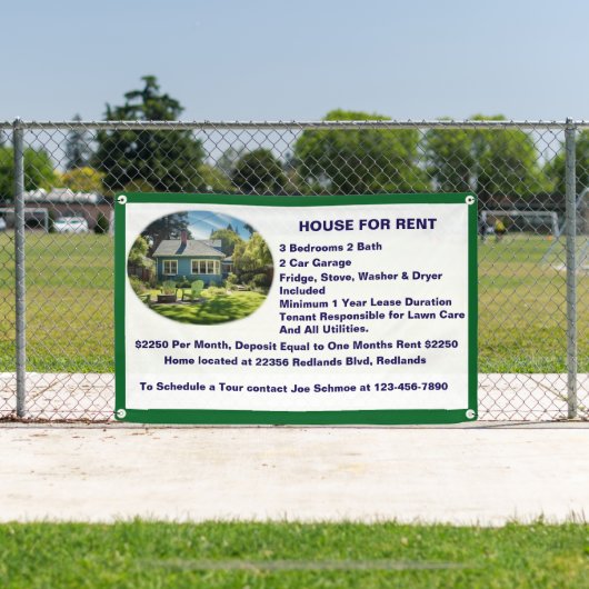 Huis te huur aanpassen Lease met Afbeelding Banne Spandoek (Insitu)