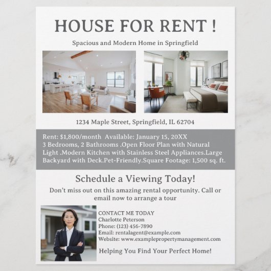 Huis te huur flyer (Voorkant)