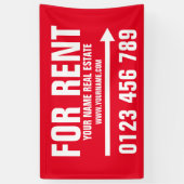 Huis te huur onroerend goed bannervlag met pijl spandoek (Verticaal)