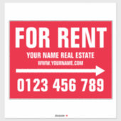 Huis te huur onroerend goed pijl teken vinyl sticker (Vel)