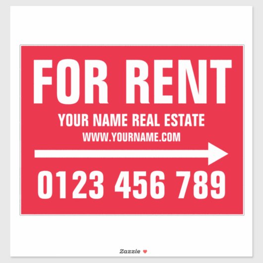 Huis te huur onroerend goed pijl teken vinyl sticker (Vel)