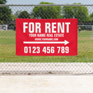 Huis te huur vastgoed banner bord met pijl