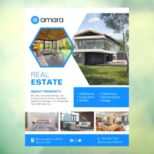 Huis te koop Custom Window Cling Raamsticker (Vel 3)