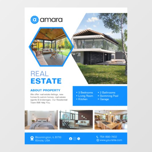 Huis te koop Custom Window Cling Raamsticker (Vel)