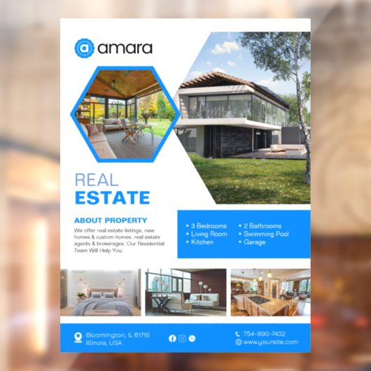 Huis te koop Custom Window Cling Raamsticker (Vel 2)