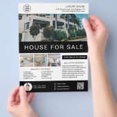 Huis te Koop Makelaar Eigen Logo QR Flyer (Hand)