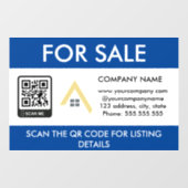 Huis te koop QR Code Business Logo Sign Raamsticker (Vel)