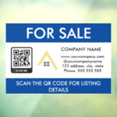 Huis te koop QR Code Business Logo Sign Raamsticker (Vel 3)