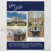 Huis te koop vastgoedlisting Navy Blue Foto Flyer (Voorkant)
