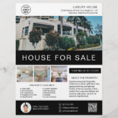 Huis te koop Vastgoedmakelaar Custom Logo QR Flyer (Voorkant)