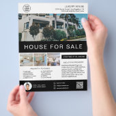Huis te koop Vastgoedmakelaar Custom Logo QR Flyer (Hand)