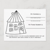 Huis Teach Nood Informatie voor Kinderen Activitei Briefkaart (Voorkant)